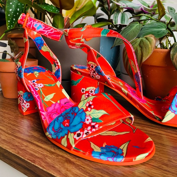 ALDO satin chunky heels